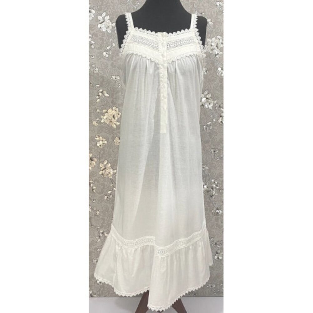 SoieRose Victorian Lace-Trimmed 100% Cotton Nightgown – SR-1155